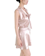 Rosette Bow Satin Co-Ord Set [Slim Fit]