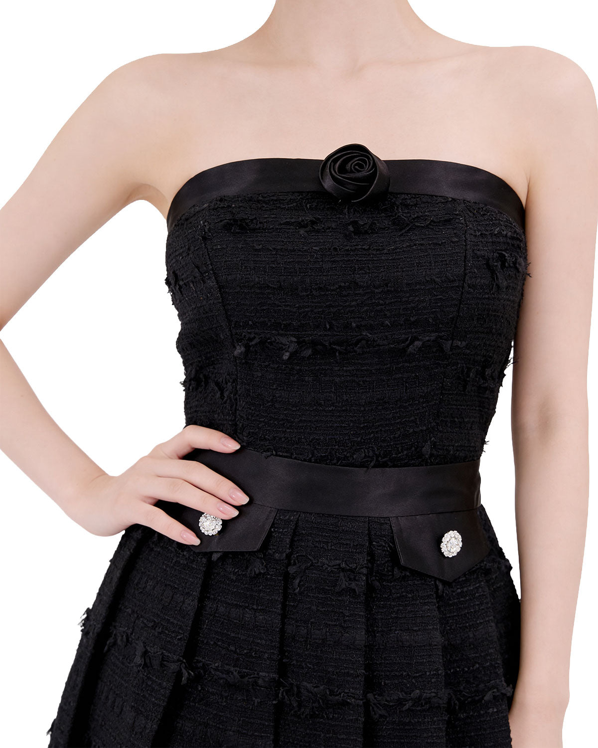 Midnight Rosette Tweed Co-Ord Set [Slim Fit]