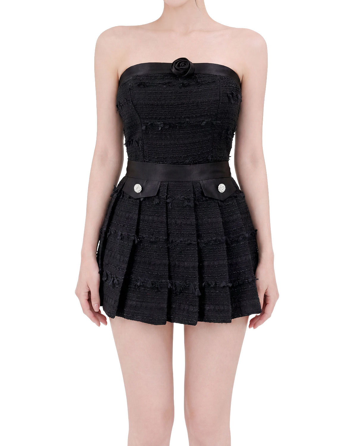 Midnight Rosette Tweed Co-Ord Set [Slim Fit]