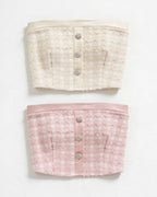 Boucle Satin Contrast Jewel Button Set [Extreme Slim]