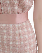 Boucle Satin Contrast Jewel Button Set [Extreme Slim]