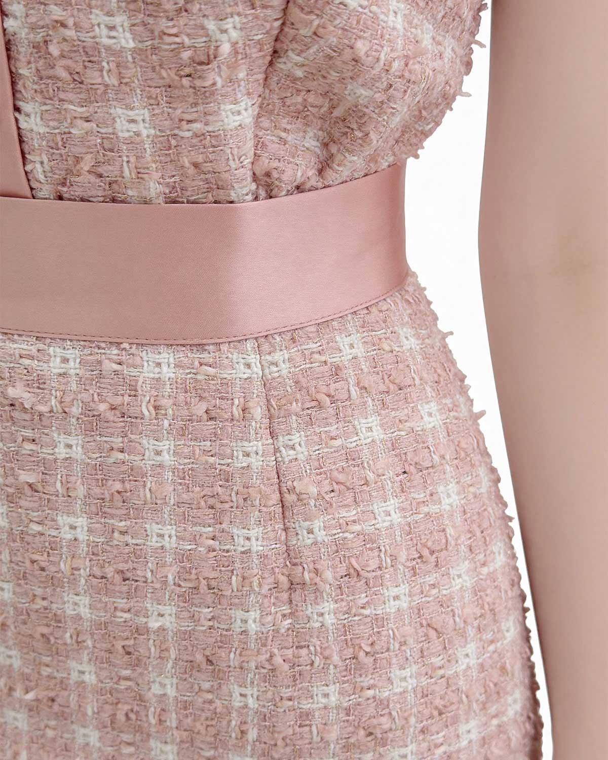 Boucle Satin Contrast Jewel Button Set [Extreme Slim]