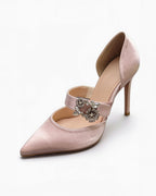 Camellia Crystal Buckle Mary Jane Stilettos
