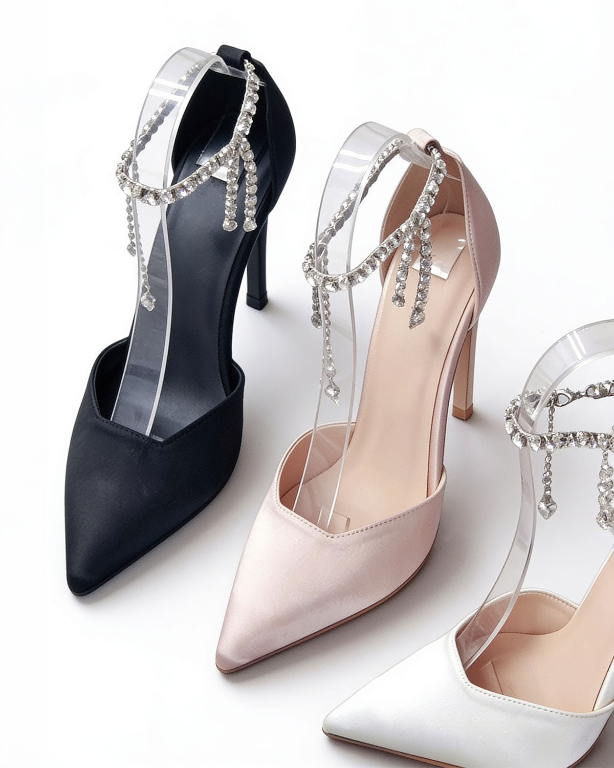 Celeste Crystal Ankle-Tie Pumps
