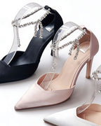 Celeste Crystal Ankle-Tie Pumps