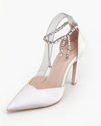 Celeste Crystal Ankle-Tie Pumps