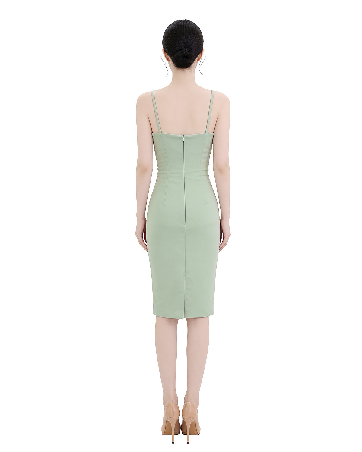 Charming Cut-Out Sweetheart Cami Bodycon Midi Dress [Extreme Slim]