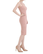 Charming Cut-Out Sweetheart Cami Bodycon Midi Dress [Extreme Slim]