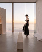 Charming Ruffle Cut-Out Sheer Maxi Dress [Slim Fit]