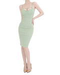Charming Cut-Out Sweetheart Cami Bodycon Midi Dress [Extreme Slim]