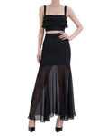 Charming Ruffle Cut-Out Sheer Maxi Dress [Slim Fit]