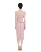 Charming Scalloped Lace Dress with Detachable Tie [Slim Fit]