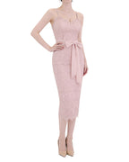 Charming Scalloped Lace Dress with Detachable Tie [Slim Fit]