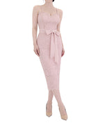 Charming Scalloped Lace Dress with Detachable Tie [Slim Fit]