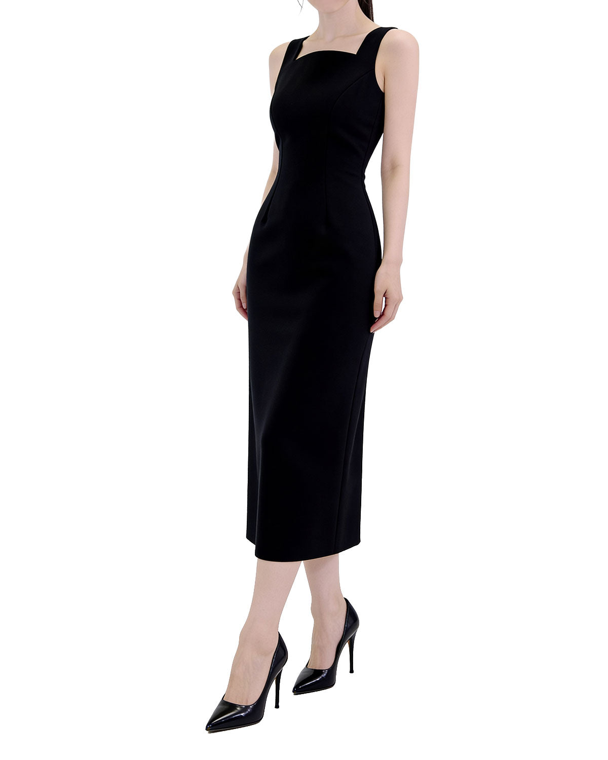 Classy Scoop-Neck Sleeveless Pencil Midi Dress [Regular Fit]