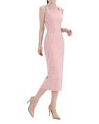 Classy Scoop-Neck Sleeveless Pencil Midi Dress [Regular Fit]