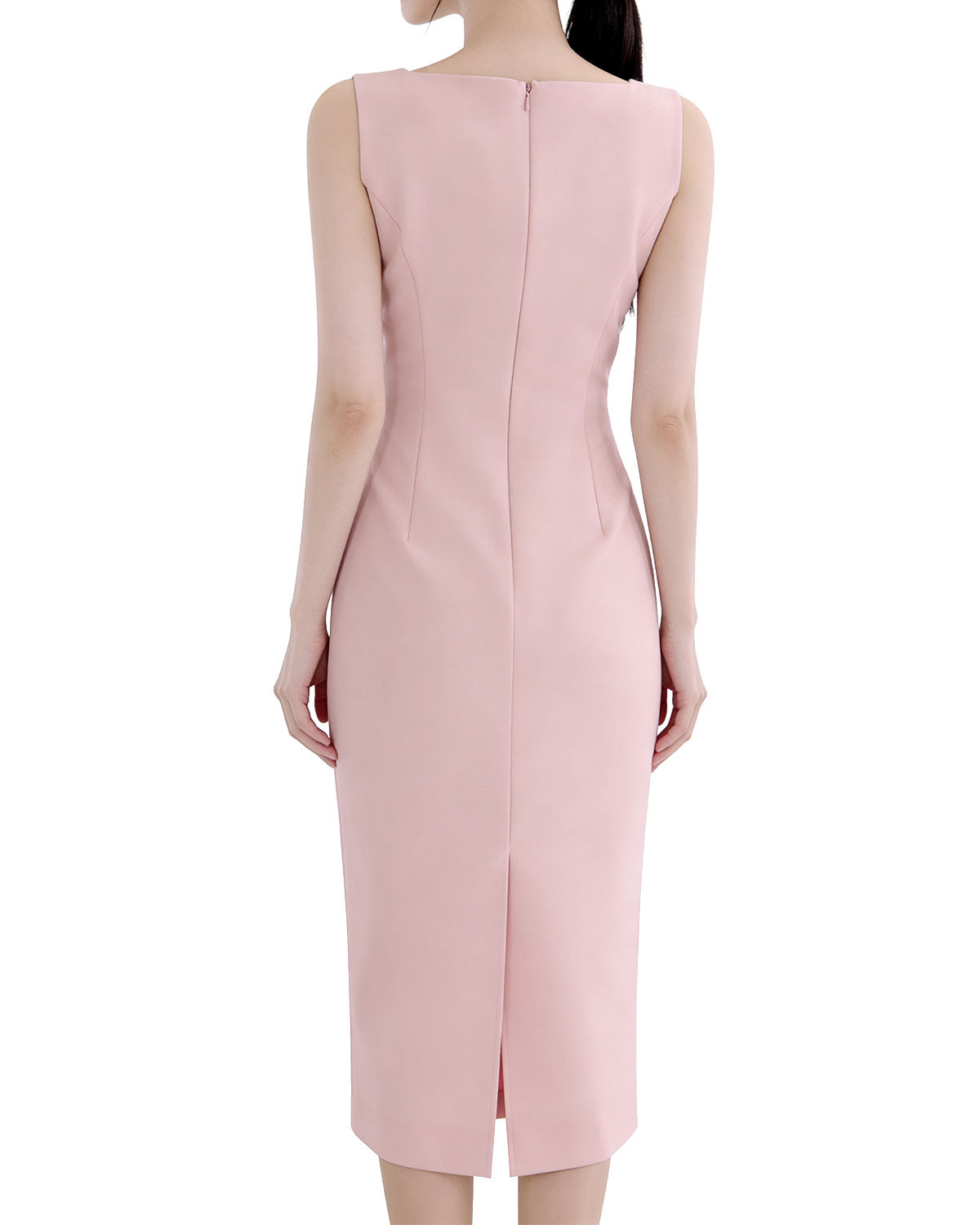 Classy Scoop-Neck Sleeveless Pencil Midi Dress [Regular Fit]