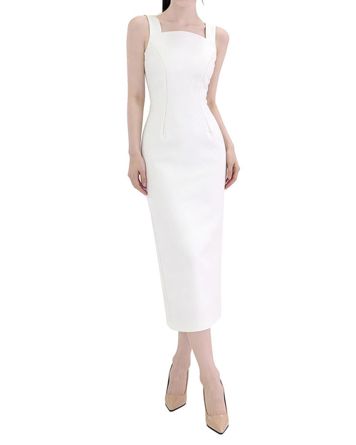 Classy Scoop-Neck Sleeveless Pencil Midi Dress [Regular Fit]