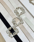 Crystal Buckle Satin Belt