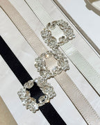 Crystal Buckle Satin Belt