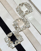 Crystal Buckle Satin Belt