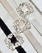 Crystal Buckle Satin Belt