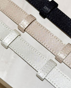 Crystal Buckle Satin Belt