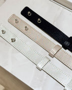 Crystal Buckle Satin Belt