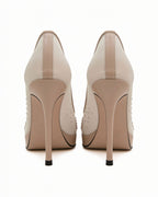 Crystal Pointed-Toe Handmade Pumps [Customizable Heel]