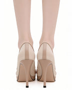 Crystal Pointed-Toe Handmade Pumps [Customizable Heel]
