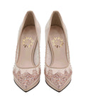 Crystal Pointed-Toe Handmade Pumps [Customizable Heel]