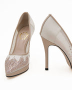Crystal Pointed-Toe Handmade Pumps [Customizable Heel]