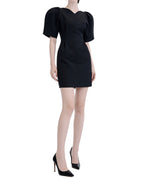 Dramatic Volume Puff Sleeve Cinch-Waist Mini Dress [Slim Fit]