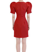 Dramatic Volume Puff Sleeve Cinch-Waist Mini Dress [Slim Fit]