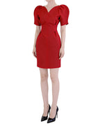 Dramatic Volume Puff Sleeve Cinch-Waist Mini Dress [Slim Fit]