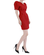 Dramatic Volume Puff Sleeve Cinch-Waist Mini Dress [Slim Fit]