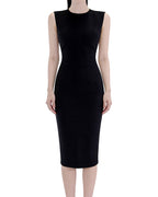 Essential Textured Sleeveless Column Midi Dress [Regular Fit]