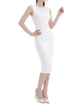Essential Textured Sleeveless Column Midi Dress [Regular Fit]