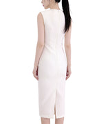 Essential Textured Sleeveless Column Midi Dress [Regular Fit]