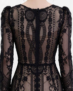 Exquisite Sweetheart Neck Long Sleeve Lace Mini Dress [Extreme Slim]