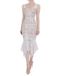 Exquisite Floral Lace Mermaid Midi Dress [Extreme Slim]