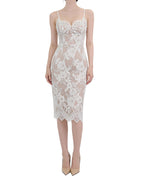 Exquisite Floral Lace Spaghetti Strap Midi Dress [Extreme Slim]