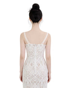 Exquisite Side-Slit Floral Lace Maxi Dress [Extreme Slim]