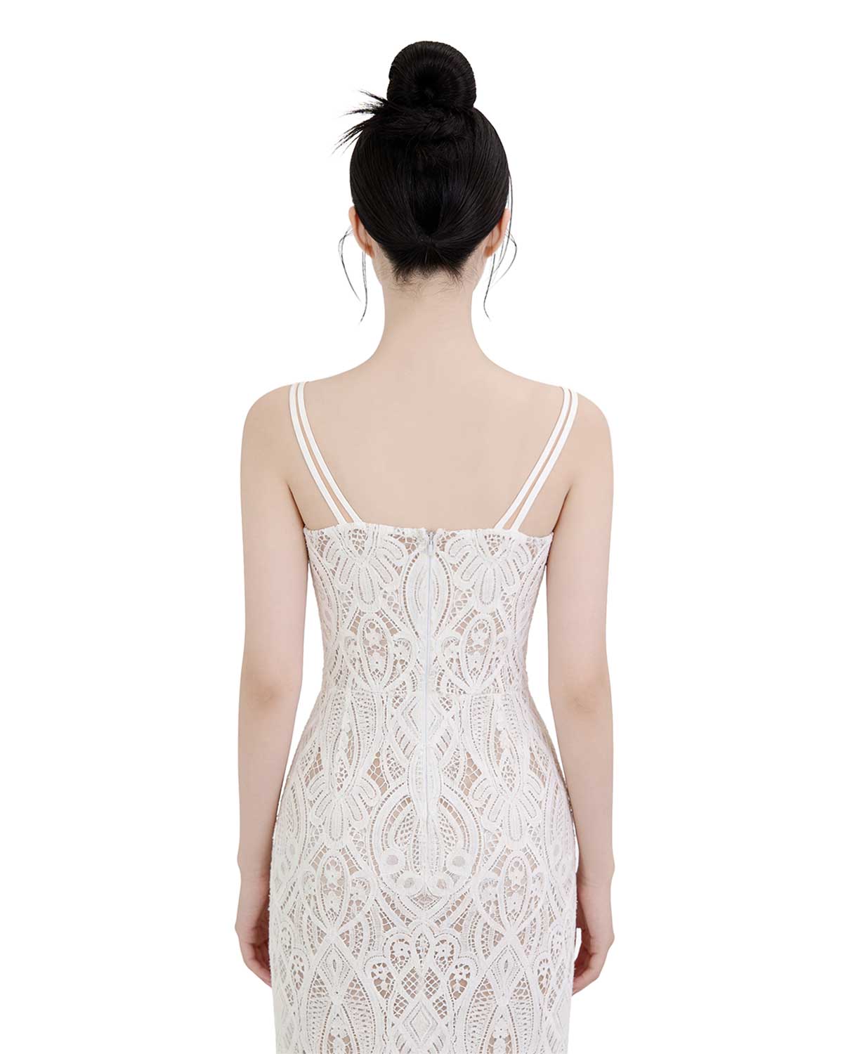 Exquisite Side-Slit Floral Lace Maxi Dress [Extreme Slim]
