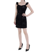 Luminous Floral Ruffle Strap Mini Dress [Slim Fit]
