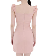 Luminous Floral Ruffle Strap Mini Dress [Slim Fit]
