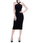 Halter Neck Bow Back Bodycon Midi Dress [Slim Fit]