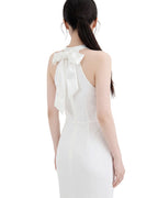 Halter Neck Bow Back Bodycon Midi Dress [Slim Fit]