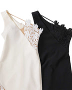 Lace Illusion One-Shoulder Mini Dress [Extreme Slim]