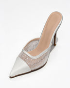 Lys Lace Mesh Pointed-Toe Mules